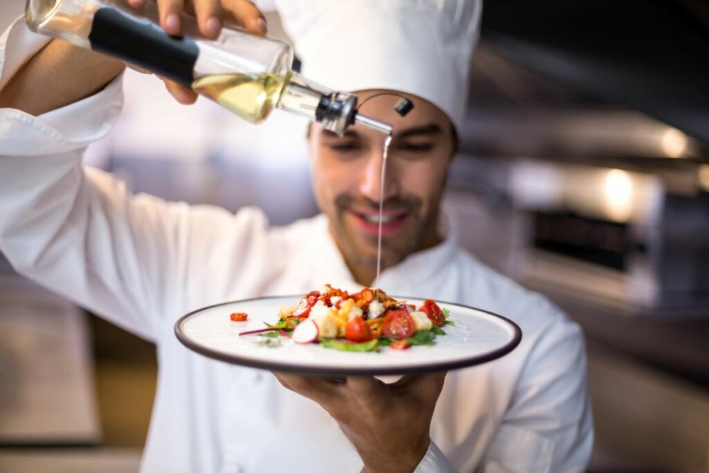 chef prepares healthy food